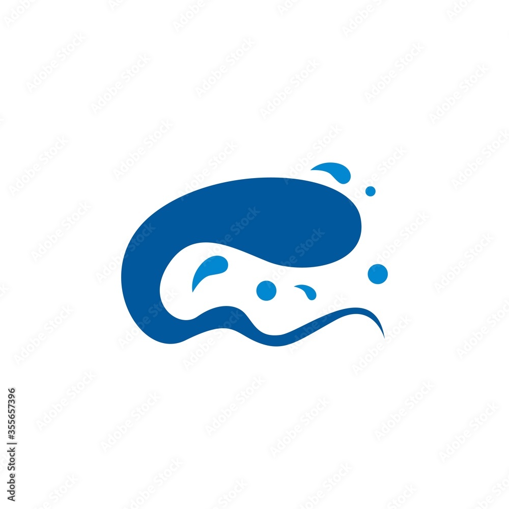 water wave vector design template illustration