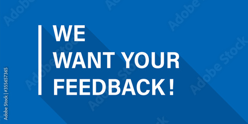 Feedback banner. Vector isolated banner background.  Feedback blue banner in flat design. Customer service.