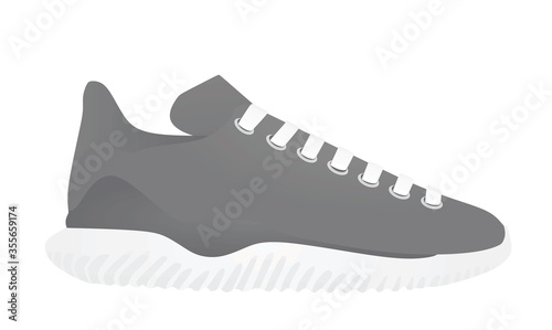 Grey canvas sneaker. vector illustration