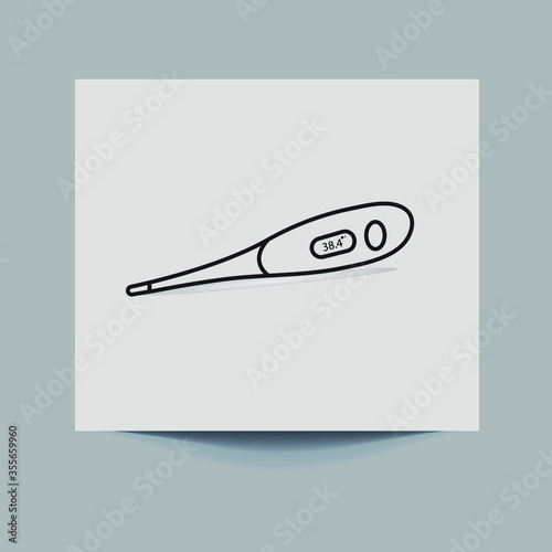 thermometer digital medical icon pictogram
