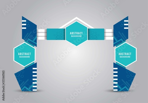 exhibition stand Gate entrance vector with for mock up event display, arch design