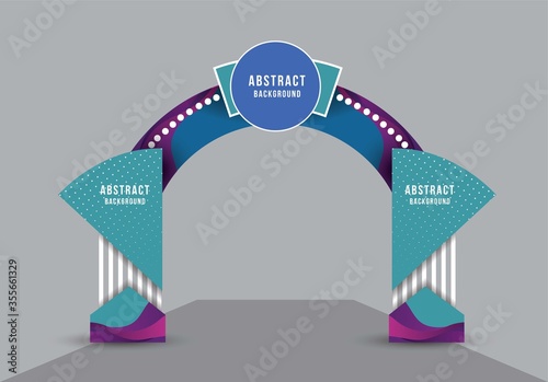 exhibition stand Gate entrance vector with for mock up event display, arch design