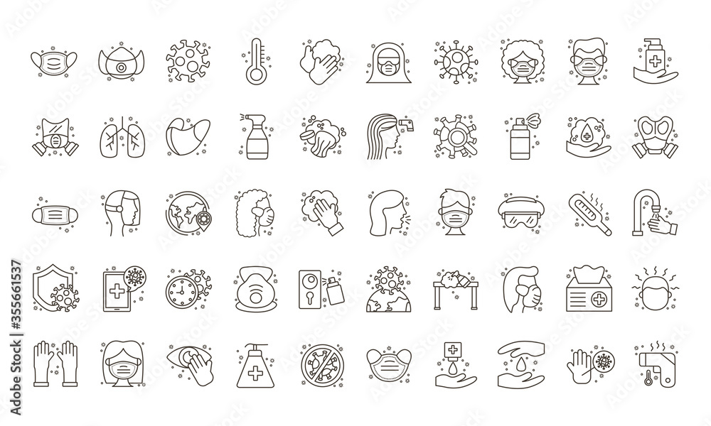 bundle of covid19 set icons