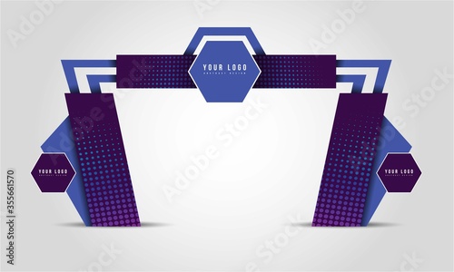 exhibition stand Gate entrance vector with for mock up event display ,arch design