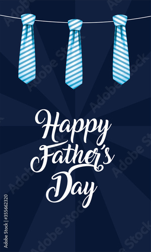 Neckties hanging of fathers day vector design