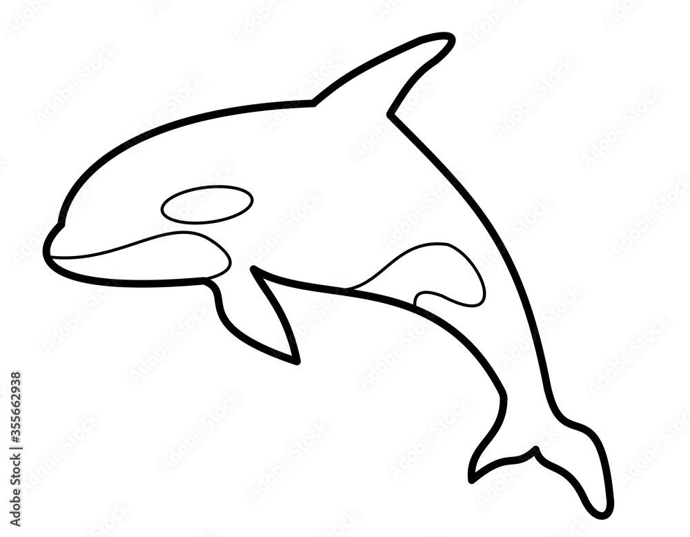 Obraz premium シャチ(線画)
