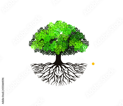 Circular Tree and roots  logo