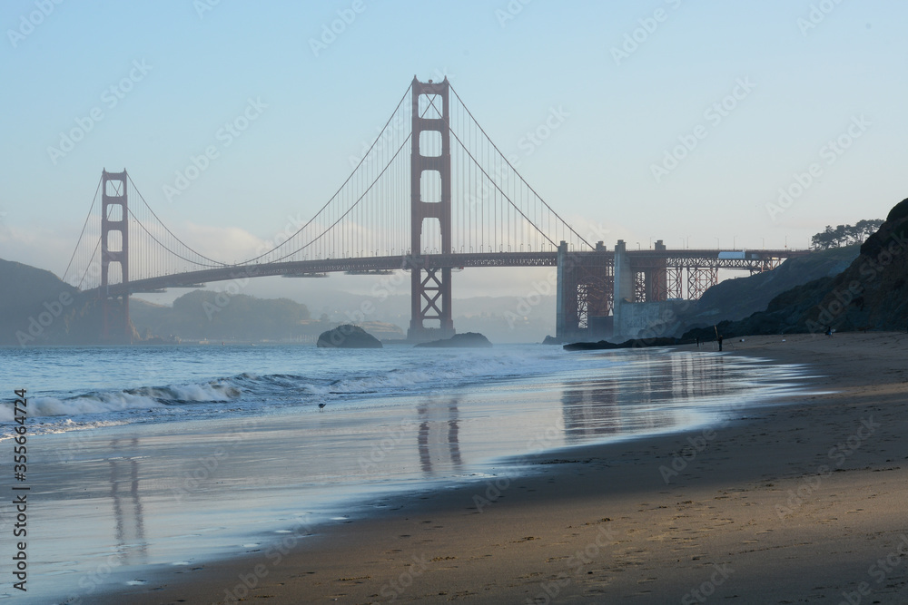 San Francisco California USA - August 17, 2019: Baker Beach in San Francisco San Francisco California USA - August 17, 2019: Baker Beach in San Francisco