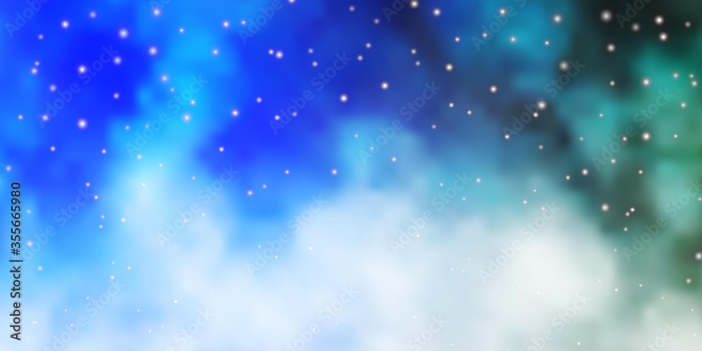 Light BLUE vector background with colorful stars. Blur decorative design in simple style with stars. Best design for your ad, poster, banner.