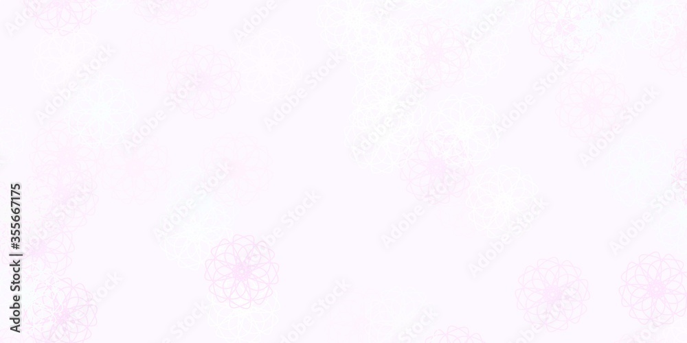 Light Pink, Yellow vector doodle pattern with flowers. Light Pink, Yellow vector doodle pattern with flowers.