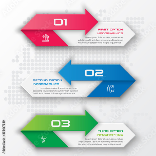 3 steps arrow infographic element,Business concept,Vector illustration.
