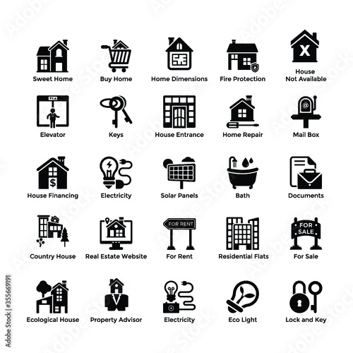 
Real Estate Icons Set
