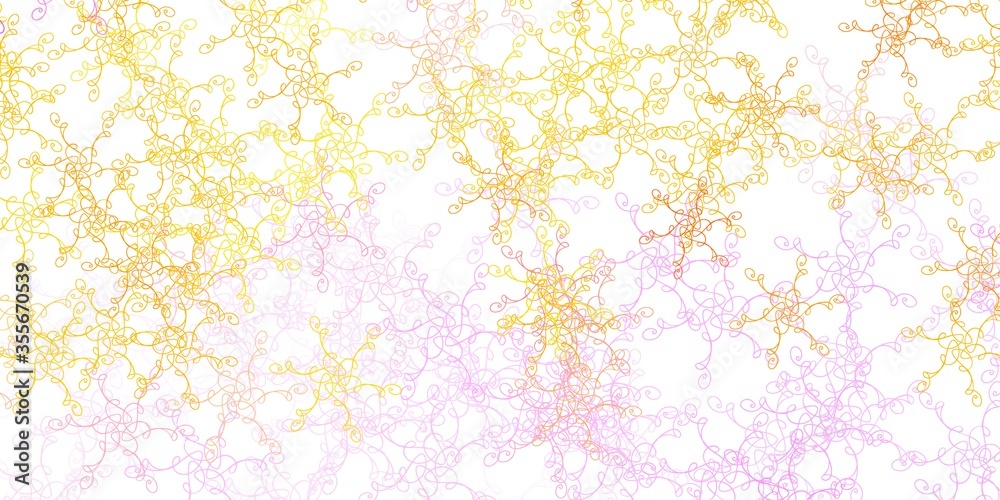 Light Pink, Yellow vector template with curves. Light Pink, Yellow vector template with curves.