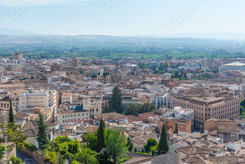 Aerial view of the center of Granada, Spain photo