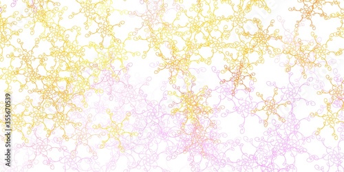 Light Pink, Yellow vector template with curves.