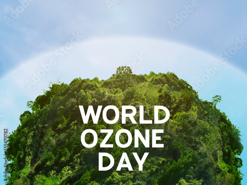 View of edge protect layer of natural circular shape. /World ozone day and conserve nature concept. photo
