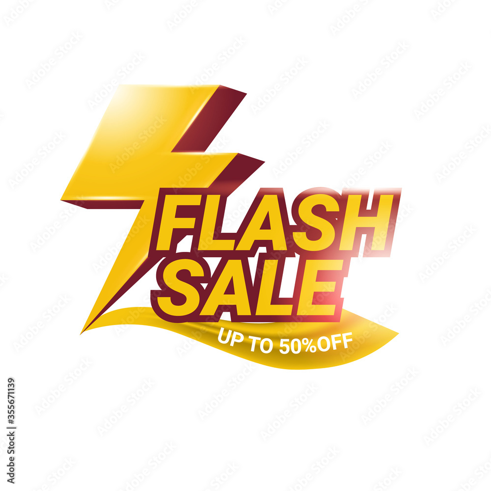 Flash Sale icon banner template design.social media post.isolated white background