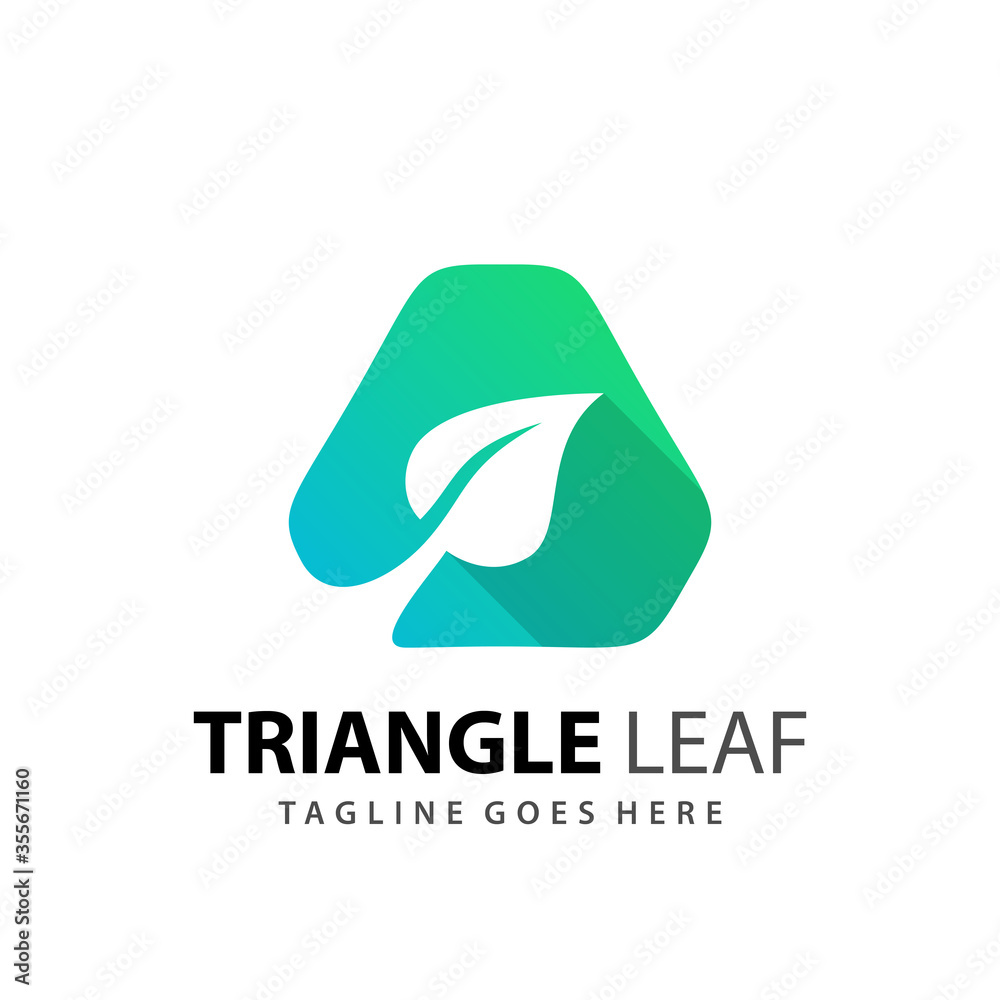 Fototapeta premium Abstract Gradient Triangle Leaf Logo Design Vector Illustration Template