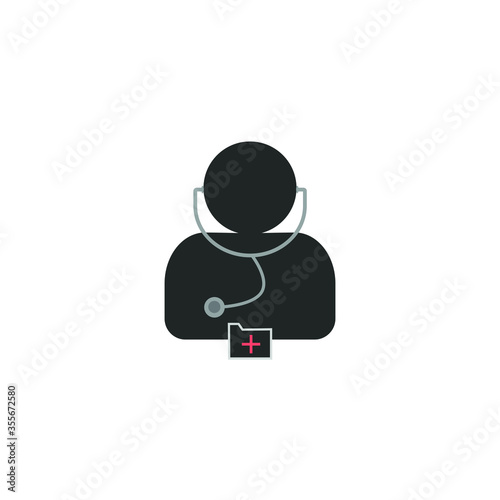 Medical Doctor Icon Male Health Care Physician With Stethoscope