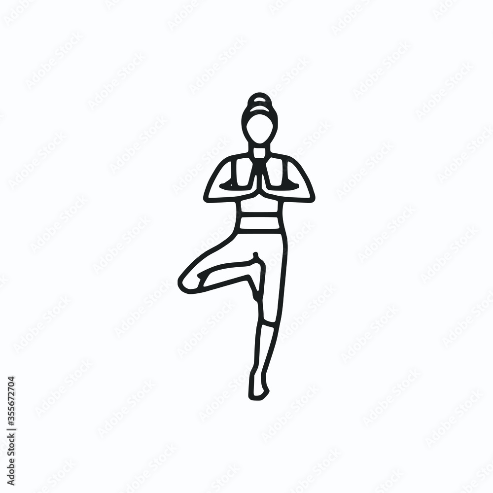 Vector illustration featuring a set of Yoga Pose icons