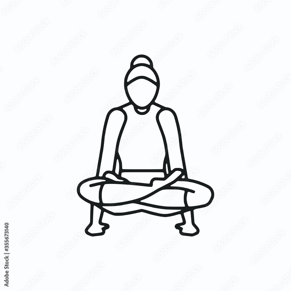 Vector illustration featuring a set of Yoga Pose icons