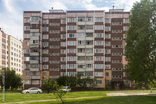 Εκτύπωση καμβά Apartment building based on a post-soviet architecture style in a Slavutych city