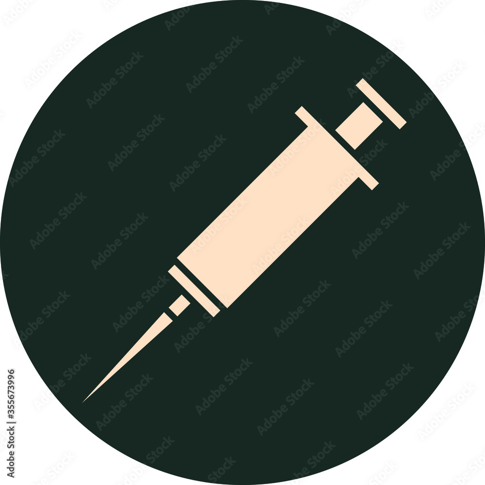 Vaccine, injection flat icon on background, vector symbol Vaccine, injection flat icon on background, vector symbol