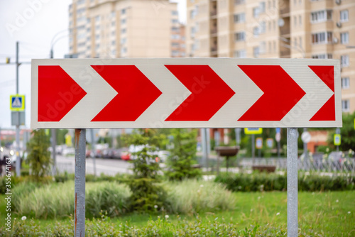 Road Signs of the Direction in the City.