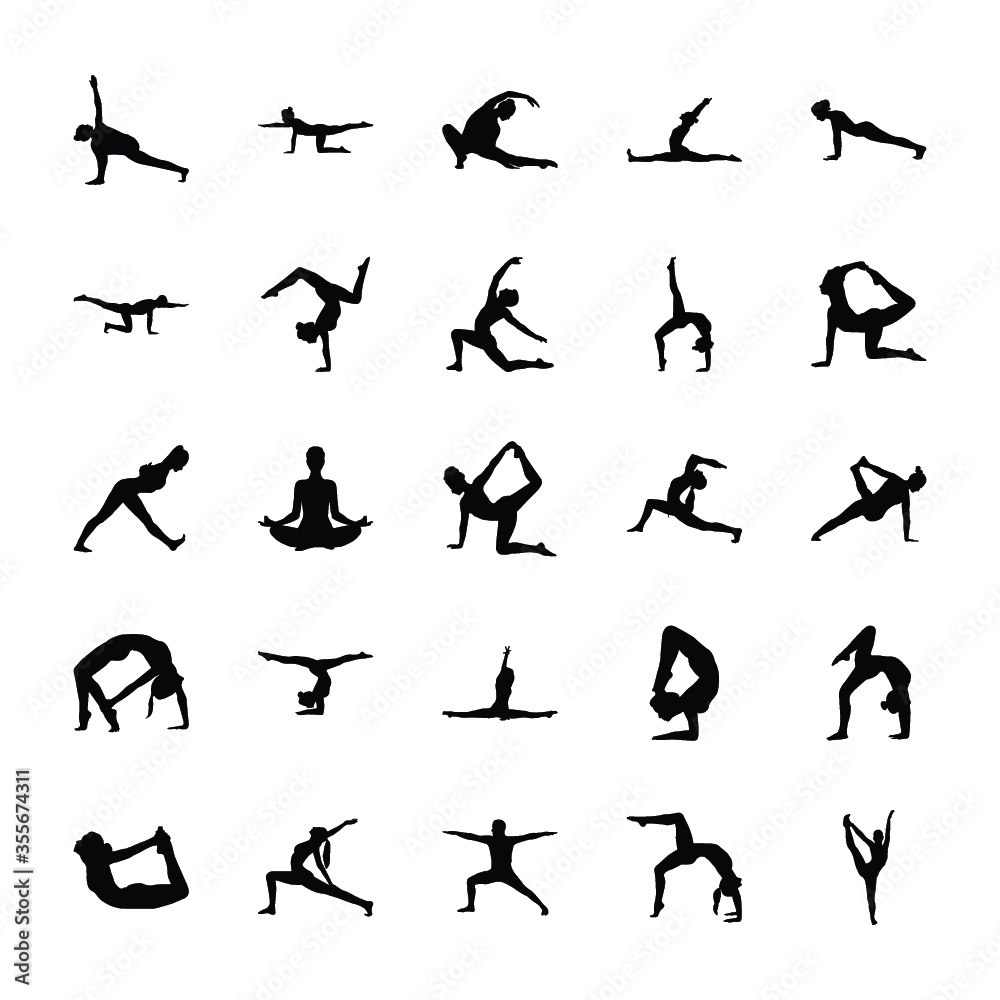 
Yoga Solid Vector Pictograms 
