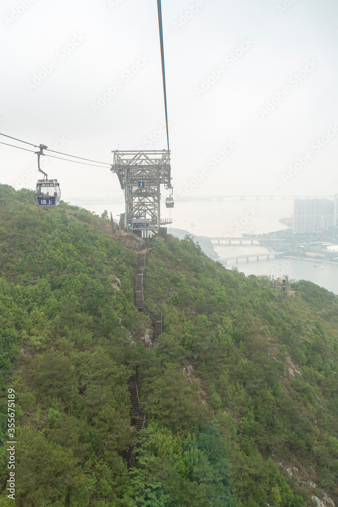 Obraz premium Ngong Ping 360 cable cars, Lantau Island, Hong Kong