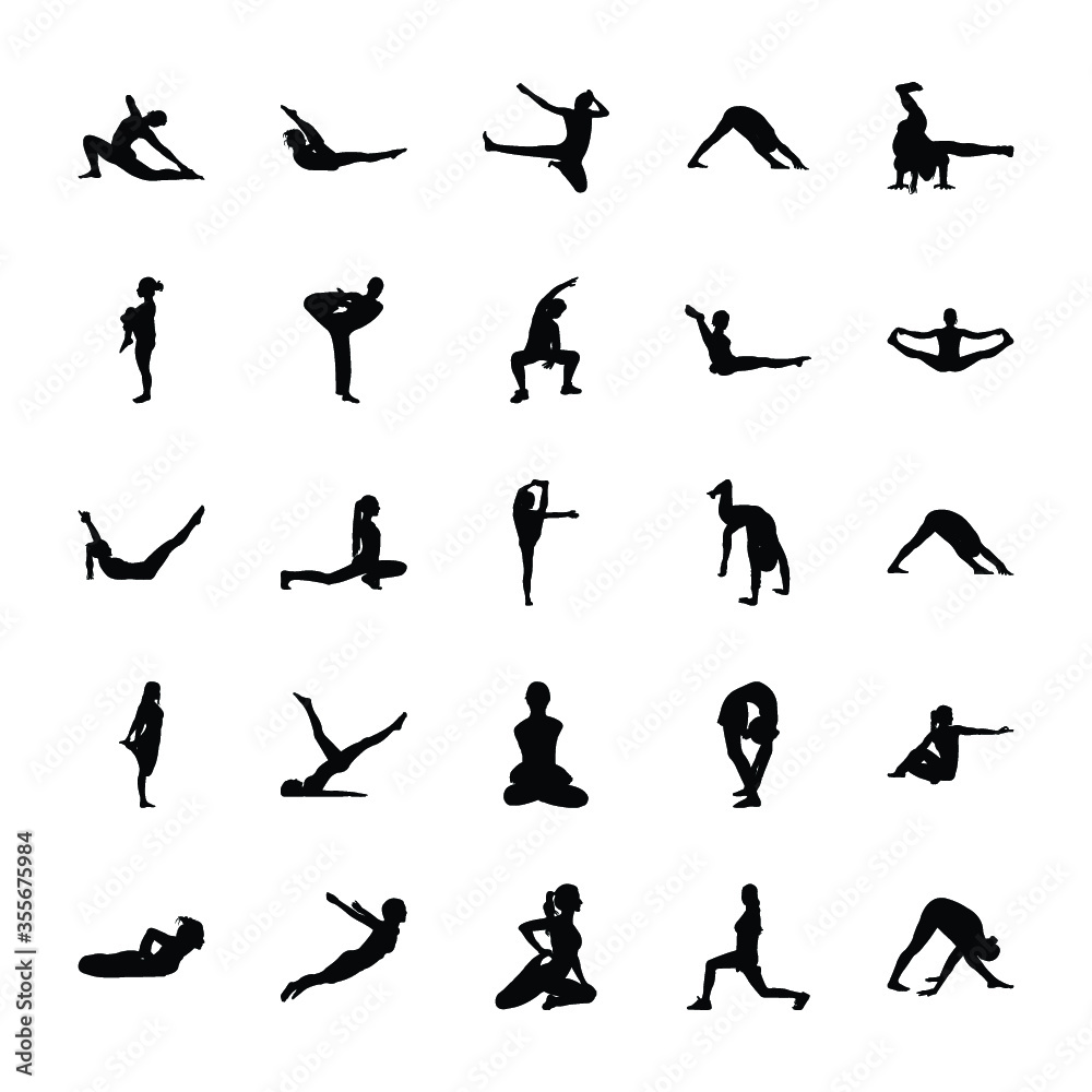 
Yoga and Exercise Icons
