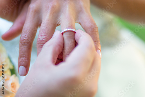wedding ring getting married marriage ceremony finger