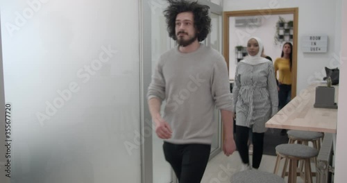 People exiting the classroom