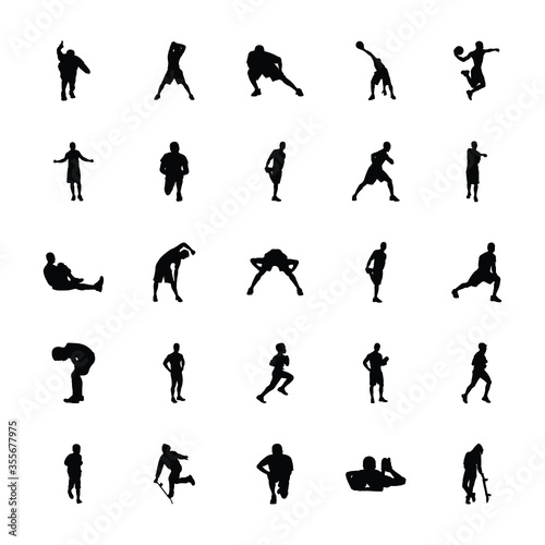  Pack of Physical Activities Silhouettes Vectors 