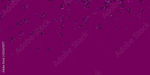 Light Pink vector layout with beautiful snowflakes.