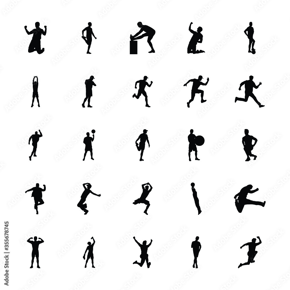 
Fitness Exercise Silhouettes Vectors Pack 
