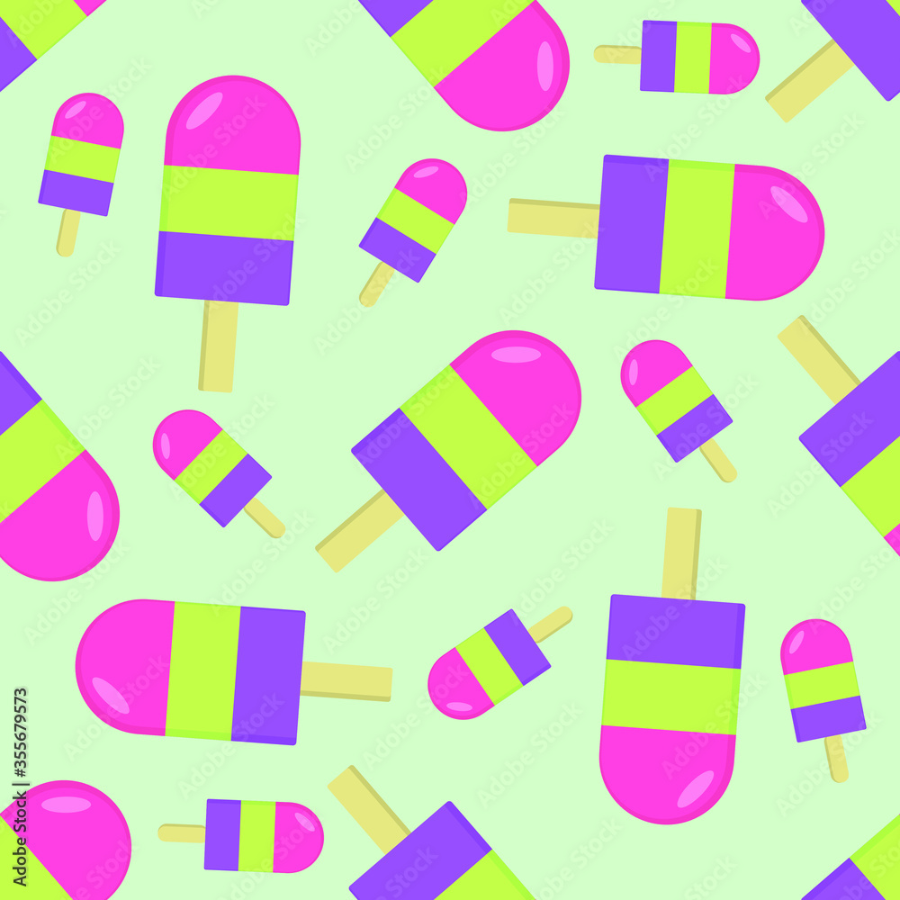 Seamless background of ice cream. Vector illustration. Seamless background of ice cream. Vector illustration.