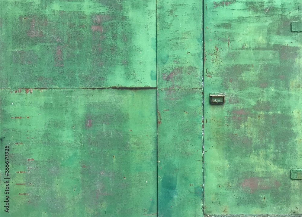 background texture green gate from metal to garage with old paint background texture green gate from metal to garage with old paint