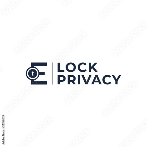 E lock privacy logo with trust speed internet