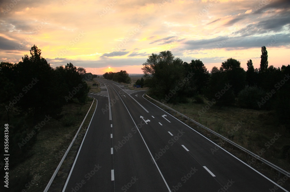 Sunset on an Empty Road