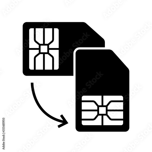 Sim cards replacement and exchange on white background. Vector illustration EPS10.