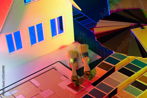 Concept - painting work. Co...