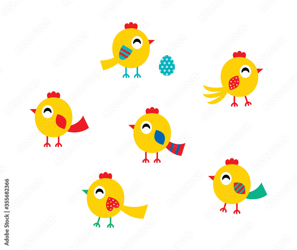 cute little chicken bird graphic vector