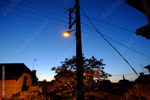 Some pylons and electric cables in France.