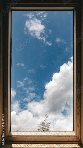 Window to the sky. Attic