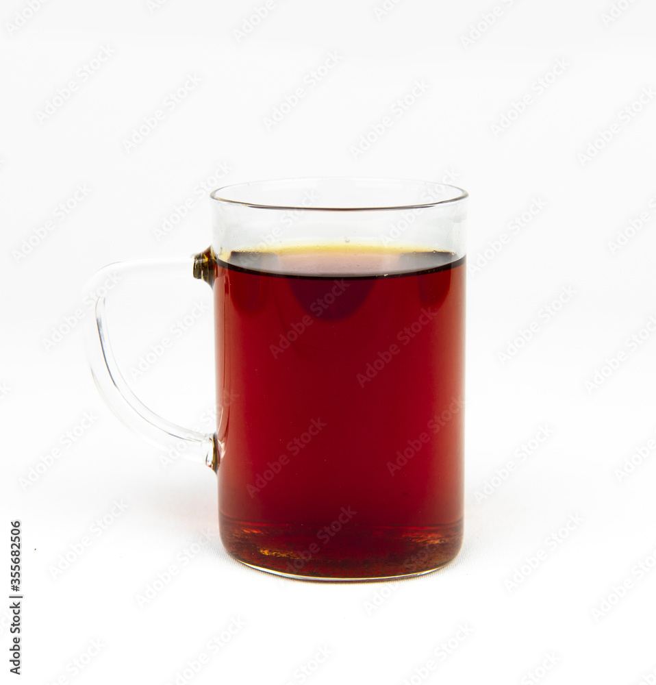 Glass cup of tea isolated on white background Glass cup of tea isolated on white background