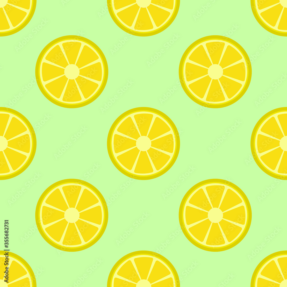 Seamless background of lemon fruit. Lemon flat style. Vector illustration.
