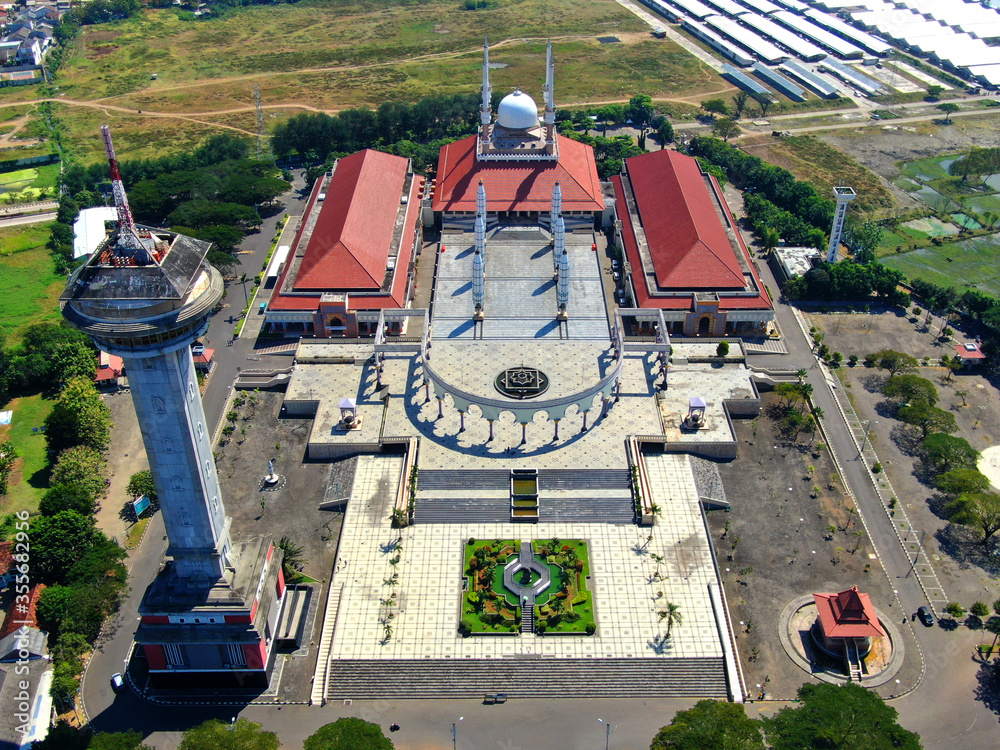 The biggest mosque in Central Java, viewed from the air using drones