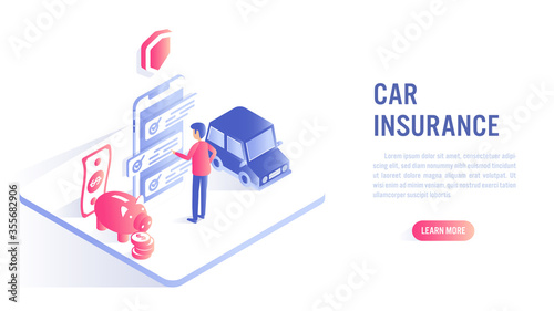 Car insurance online concept.