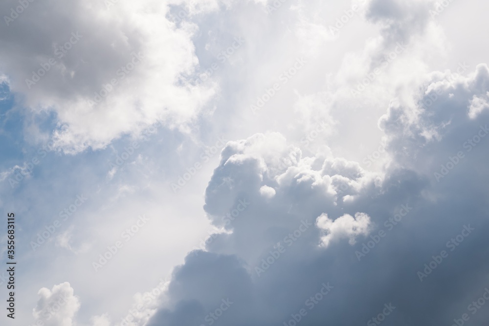 Sky landscape in gray and white shades. After rain